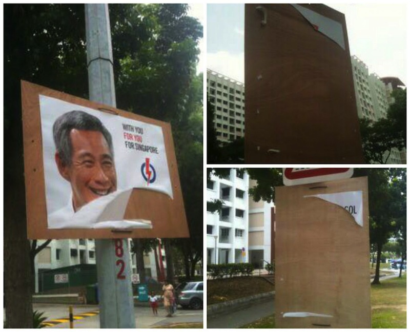 Photos involving several incidents of torn posters are being circulated online. u00e2u20acu201d TODAY pic