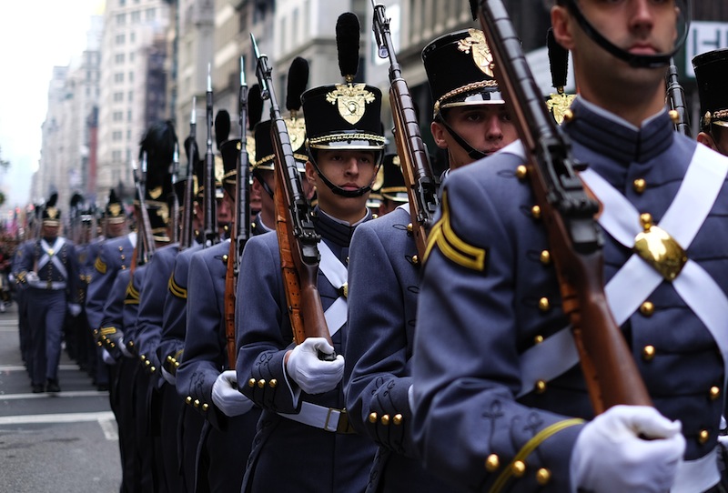 Cadets from the US Military Academy at West Point, march during the Veterans Day Parade in New York on November 11, 2014. u00e2u20acu201d AFP pic