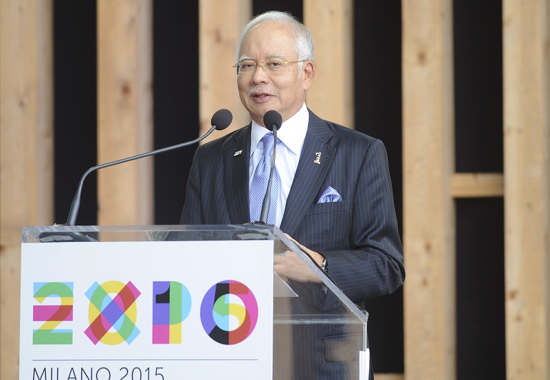 Prime Minister Datuk Seri Najib Razak speaks during a visit to the Expo 2015 global fair in Milan October 3, 2015. u00e2u20acu201d Reuters pic