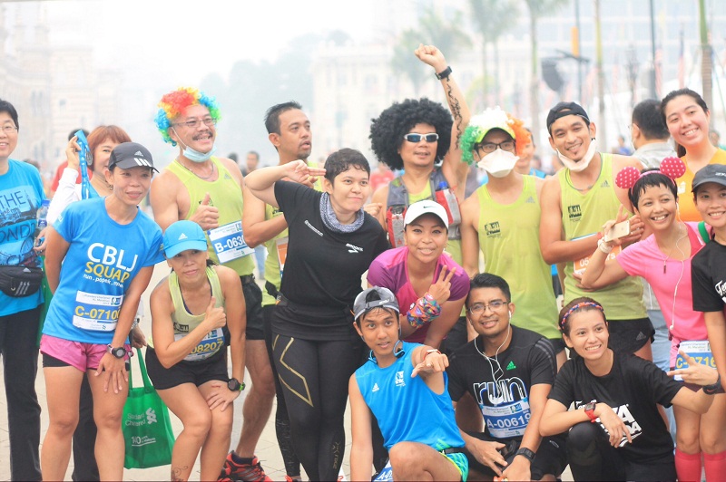 Participants of the cancelled Standard Chartered KL Marathon pose for a picture at Dataran Merdeka. — Picture courtesy of Azrul Mohd Khalib