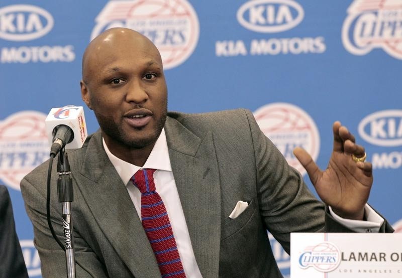 Basketball player Lamar Odom speaks at a news conference announcing his acquisition by the Los Angeles Clippers in Los Angeles, California July 2, 2012. u00e2u20acu201d Reuters pic