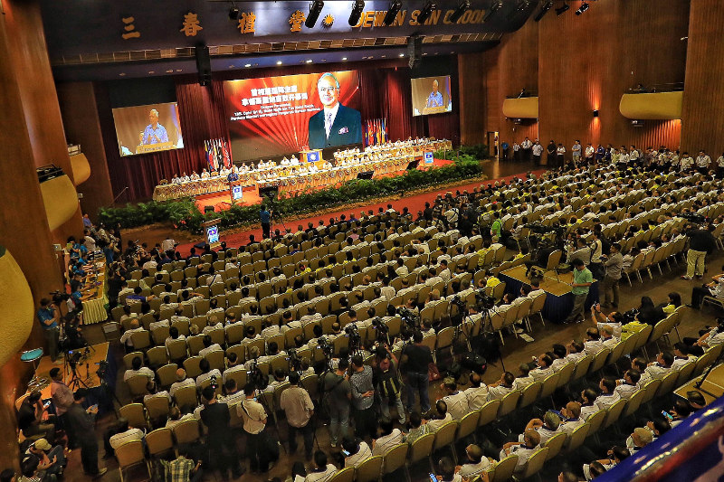 Prime Minister Datuk Seri Najib Razak addressing the MCA annual general assembly on October 11, 2015 at San Choon, Wisma MCA, Kuala Lumpur. u00e2u20acu201d Picture by Saw Siow Feng