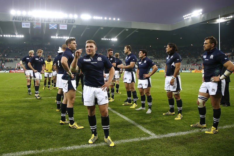 Scotland players at the end of the South Africa v Scotland IRB Rugby World Cup 2015 Pool B  game at St James' Park, Newcastle, England. u00e2u20acu201d Reuters picn