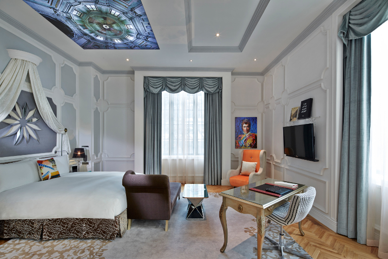 A room at Sofitel So Singapore, a boutique hotel designed by Karl Lagerfeld in the heart of the cityu00e2u20acu2122s financial district. The room phone is an iPhone and local calls are free. u00e2u20acu201d Jorg Sundermann via The New York Times pic