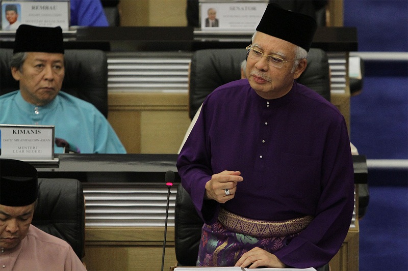 Prime Minister Datuk Seri Najib Razak tables the 2016 budget at Parliament in Kuala Lumpur, October 23, 2015. u00e2u20acu201d Picture by Yusof Mat Isa