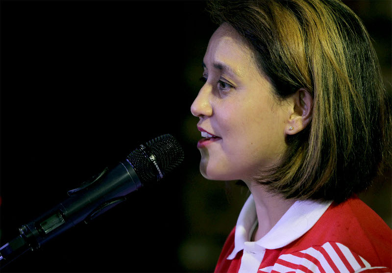 AirAsia CEO Berhad, Aireen Omar speaking during the launch of the AirAsia Bukit Bintang Monorail station, October 9, 2015. u00e2u20acu201d Picture by Yusof Mat Isa