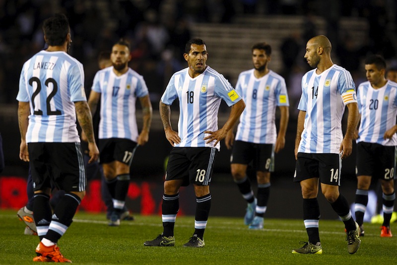 Argentina's players react at the end of their 2018 World Cup qualifying match against Ecuador at the Antonio Vespucio Liberti stadium in Buenos Aires, Argentina, October 8, 2015.u00c2u00a0u00e2u20acu201d Reuters pic