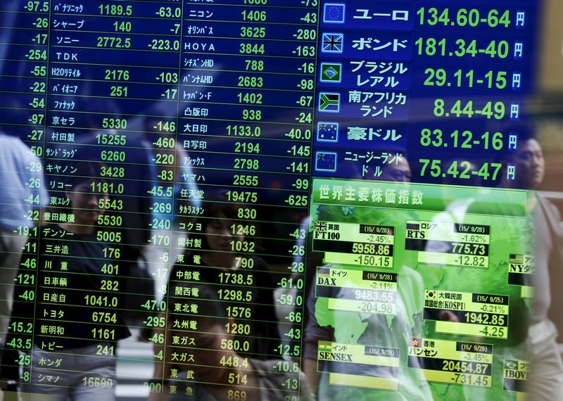 Passersby are reflected on a screen displaying stock quotation, the stock market indices of various countries  and exchange rates at a brokerage in Tokyo, September 29, 2015. u00e2u20acu201d Reuters pic