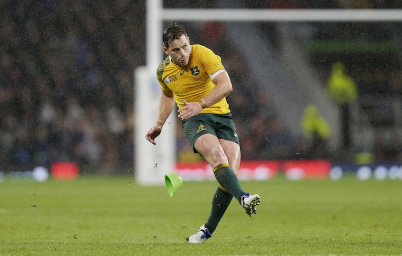 Australia's Bernard Foley kicks a penalty to win the Australia v Scotland IRB Rugby World Cup 2015 Quarter Final game at Twickenham Stadium, London, England.u00c2u00a0u00e2u20acu201d Reuters pic