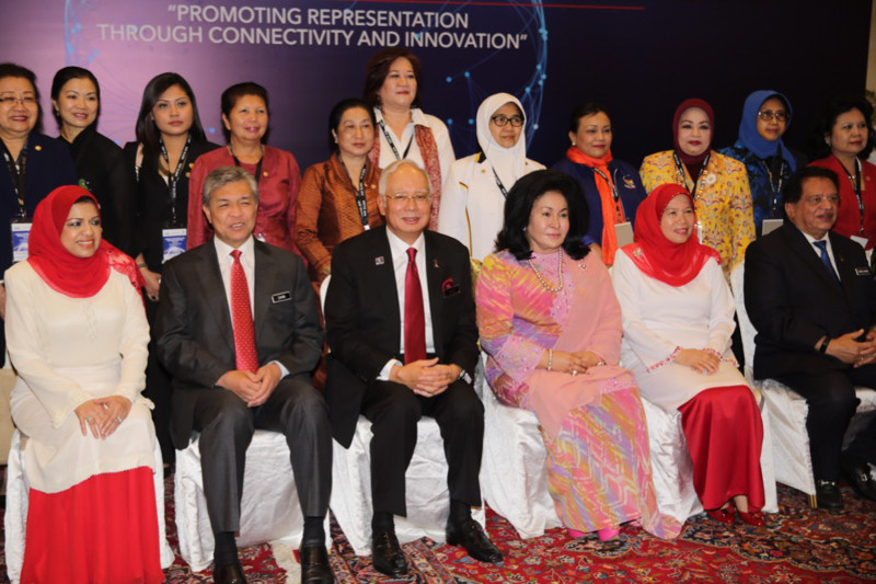 Datuk Seri Najib Razak (centre left), Datin Seri Rosmah Mansor, Datuk Seri Zahid Hamidi and Datuk Seri Shahrizat Abdul Jalil attend the Asean Conference on Women in Politics in Kuala Lumpur, October 17, 2015. u00e2u20acu201d Picture by Saw Siow Feng