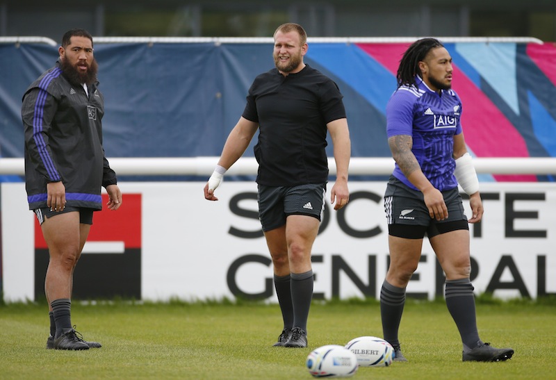 (From left) New Zealand's Charlie Faumuina, Joe Moody and Ma'a Nonu during training  at Oatlands Park Hotel, Weybridge, Surrey.u00c2u00a0u00e2u20acu201du00c2u00a0Reuters pic