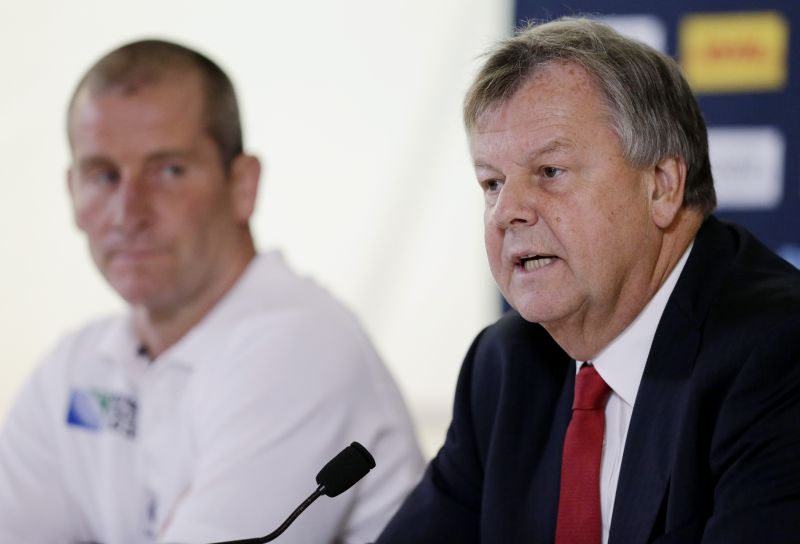 England rugby press conference - Twickenham Stadium - 4/10/15 RFU chief executive Ian Ritchie (R) and England head coach Stuart Lancaster press conference Action Images via Reuters / Henry Browne Livepic