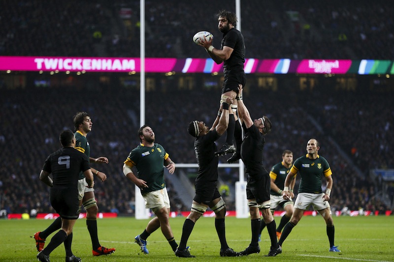 Samuel Whitelock of New Zealand jumps for the ball during their Rugby World Cup Semi-Final match against South Africa at Twickenham in London, Britain, October 24, 2015. u00c2u00a0u00e2u20acu201d Reuters pic