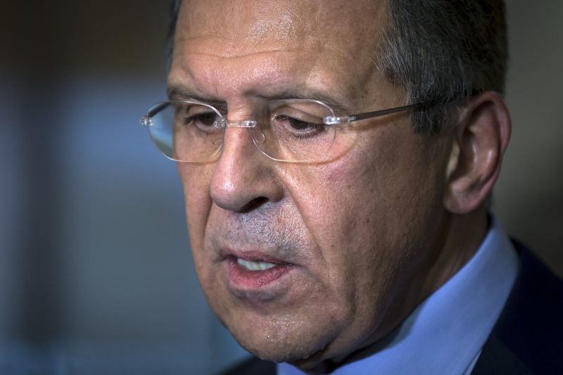 Russiau00e2u20acu2122s Foreign Minister Sergei Lavrov holds an impromptu press conference following a day of meetings in Vienna, October 23, 2015. REUTERS/Carlo Allegri