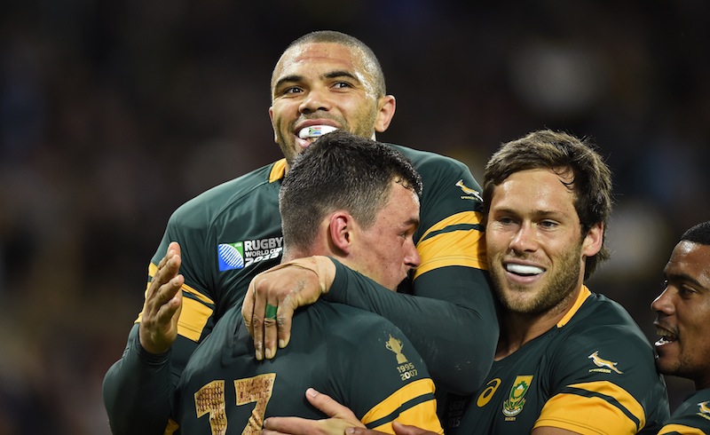 South Africa's Bryan Habana celebrates during the South Africa v United States of America IRB Rugby World Cup 2015 Pool B game at Olympic Stadium, London, England. u00e2u20acu201du00c2u00a0Reuters pic