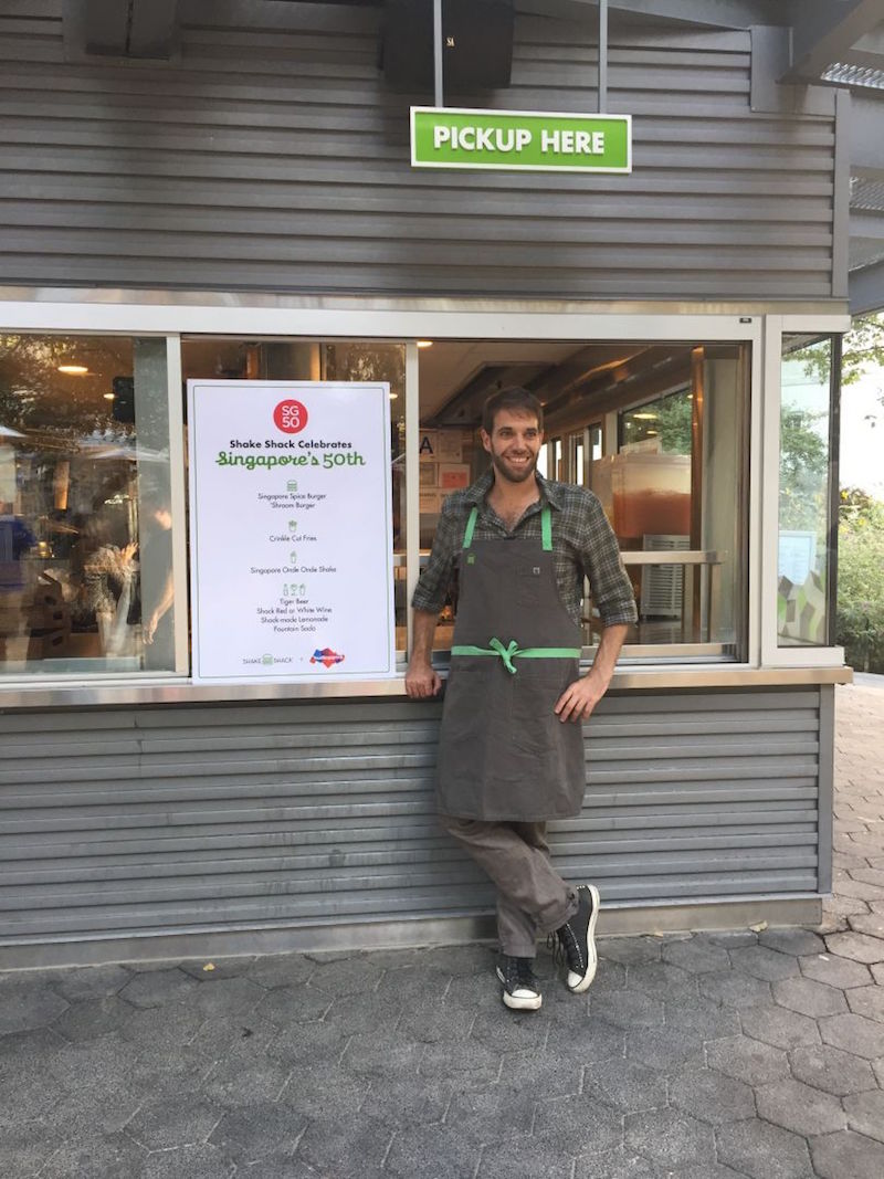 Shake Shack’s culinary director Mark Rosati at the flagship kiosk in Madison Square Park. — TODAY pic