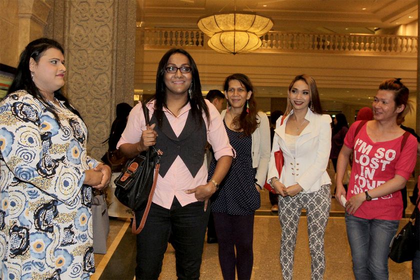 Supporters of transgender rights group Justice for Sisters are pictured at the Palace of Justice, Putrajaya, October 8, 2014. u00e2u20acu201d Picture by Yusof Mat Isa 