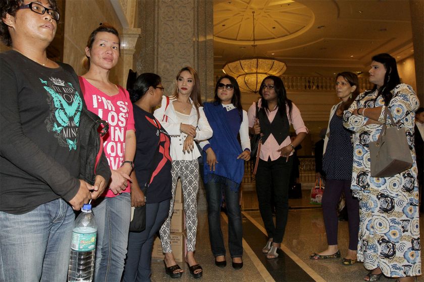 Supporters of transgender rights group Justice for Sisters are pictured at the Palace of Justice, Putrajaya, October 8, 2014. u00e2u20acu201d Picture byYusof Mat Isa  