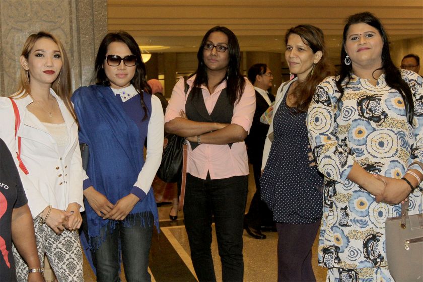 Supporters of transgender rights group Justice for Sisters are pictured at the Palace of Justice, Putrajaya, October 8, 2014. u00e2u20acu201d Picture by Yusof Mat Isa 