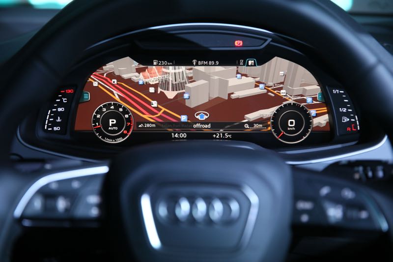 The Audi virtual cockpit, a 12.3-inch driver oriented screen with high-resolution graphics provides convenient access to the MMI navigation plus with MMI touch features, including navigation, phone and system information.