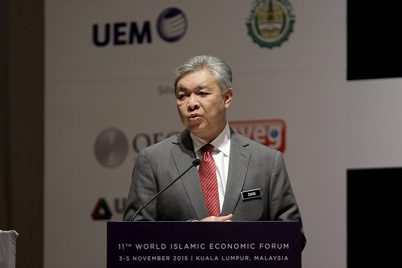Deputy Prime Minister Datuk Seri Dr Ahmad Zahid Hamidi delivers his keynote address at the World Islamic Forum Foundation at the Kuala Lumpur Convention Centre in Kuala Lumpur, Nov 4, 2015. u00e2u20acu201d Picture by Yusof Mat Isa
