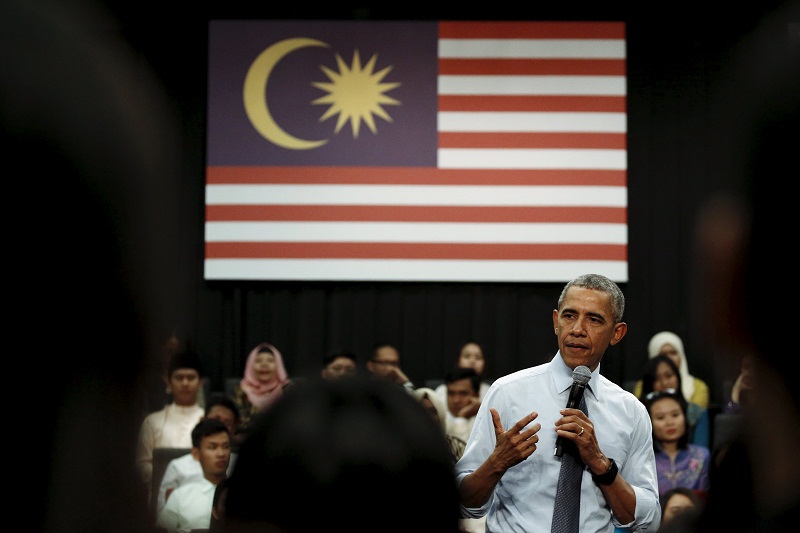US President Barack Obama gestures while speaking at a meeting with students from the Young Southeast Asian Leaders Initiative at Tayloru00e2u20acu2122s University in Kuala Lumpur, November 20, 2015. u00e2u20acu201d Reuters pic