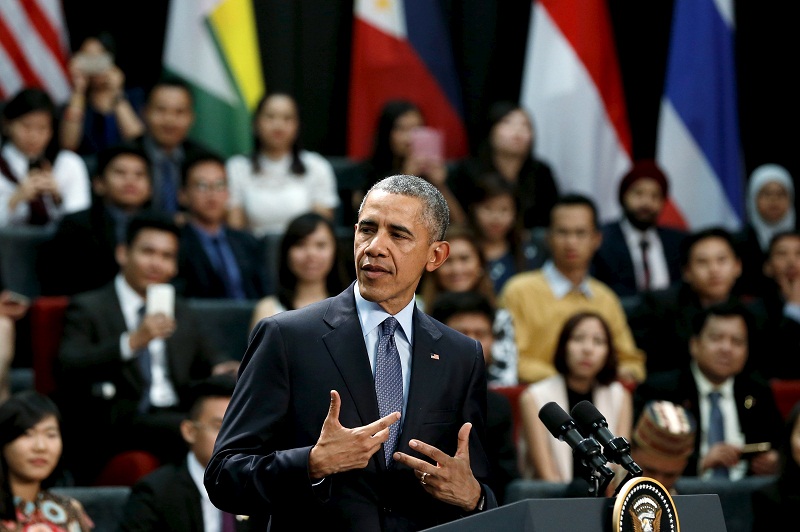 US President Barack Obama participates in a town hall meeting with Young Southeast Asian Leaders Initiative (YSEALI) attendees at Tayloru00e2u20acu2122s University in Kuala Lumpur, November 20, 2015. u00e2u20acu201d Reuters pic