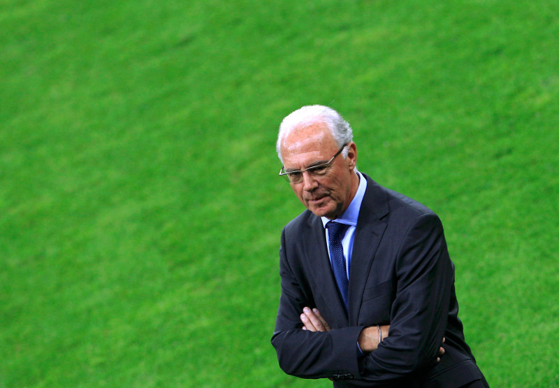 File picture of former FIFA executive committee member and former Bayern Munich president Franz Beckenbauer arriving on the pitch before his farewell match, played between Bayern Munich and Real Madrid, in Munich August 13, 2010. u00e2u20acu201d Reuters pic