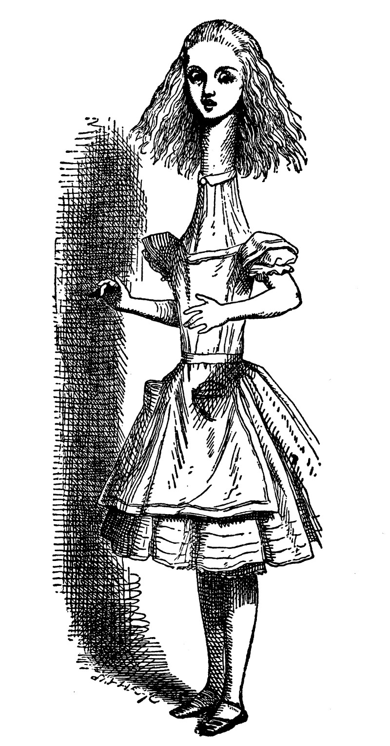An undated handout of the John Tenniel illustration of nine-foot-tall Alice, from ‘Alice’s Adventures in Wonderland and Through the Looking-Glass’ by Lewis Carroll. — John Tenniel via The New York Times