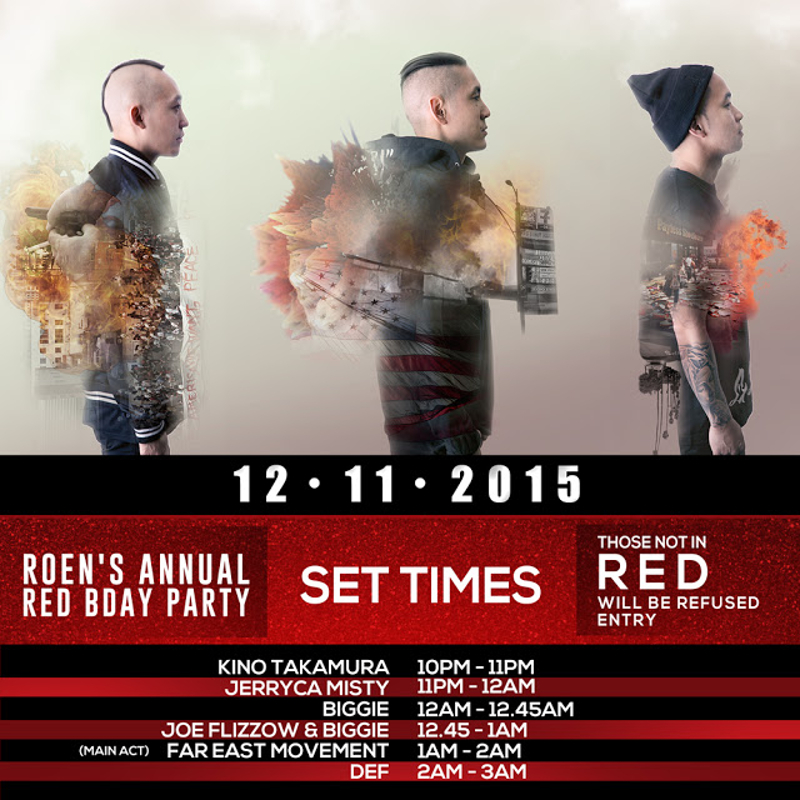 The anniversary party will take place at The Roof’s Play Club and will also feature local DJs like Kino Takamura, Jerryca Misty, and also renowned rappers Joe Flizzow and Biggie.