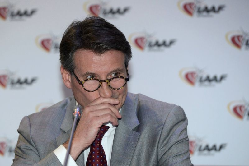 IAAF president Sebastian Coe at IAAF press conference, Monaco, November 26, 2015 announceing he is stepping down from his paid ambassadorial role for Nike over potential conflict of interest. REUTERS/Jean-Pierre Amet