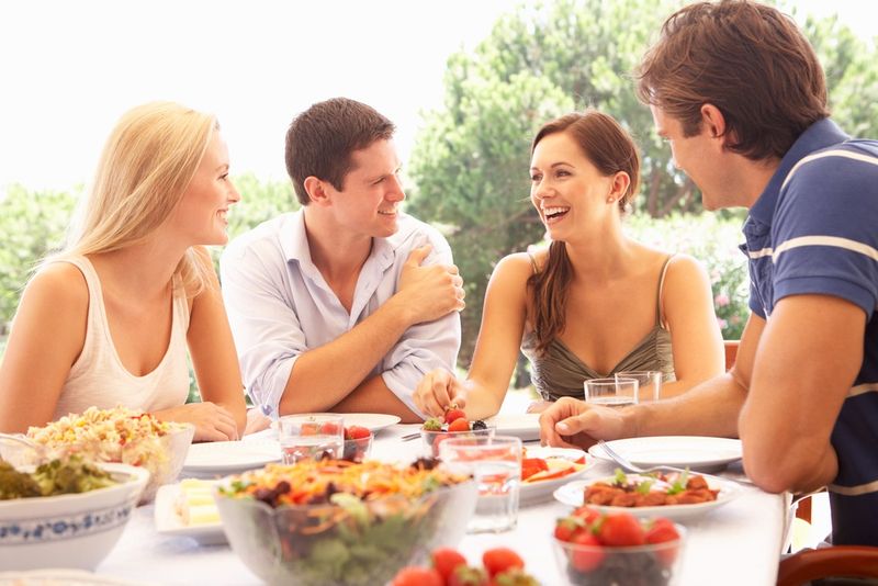 A recent study shows that men eat more when dining with members of the opposite sex. u00e2u20acu201d AFP pic