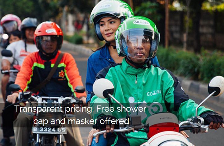 Selain uberJEK, syarikat-syarikat yang menawarkan khidmat ojek melalui aplikasi atas talian termasuklah Blu-Jek, Go-Jek dan GrabBike. u00e2u20acu201d Foto ehsan Go-Jek