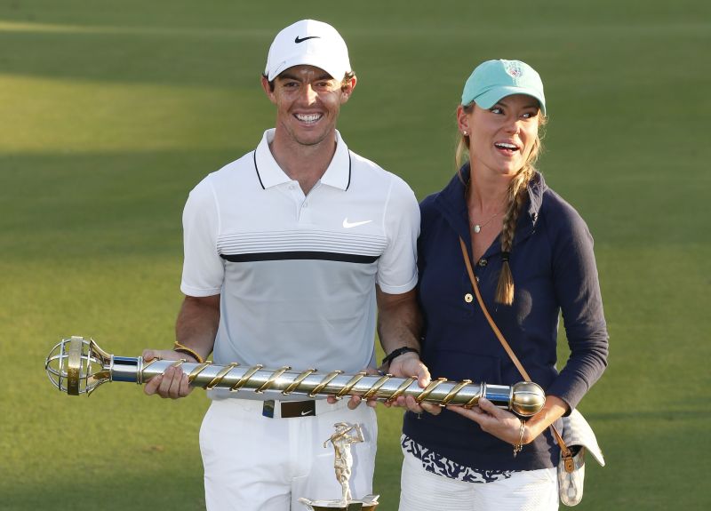 Northern Irelandu00e2u20acu2122s Rory McIlroy celebrates with his girlfriend Erica Stoll after winning The Race to Dubai and DP World Tour Championship, Jumeirah Golf Estates, Dubai, United Arab Emirates, November 22, 2015 Action Images via Reuters / Paul Childs Live