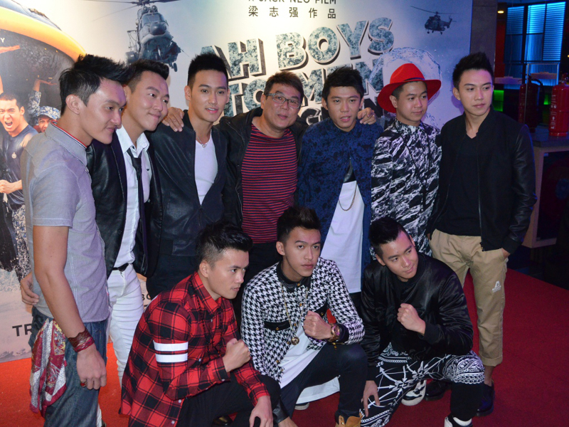 Jack Neo and his u00e2u20acu02dcAh Boys to Men 3: Frogmenu00e2u20acu2122 cast. u00e2u20acu201d Picture by Cinema Online