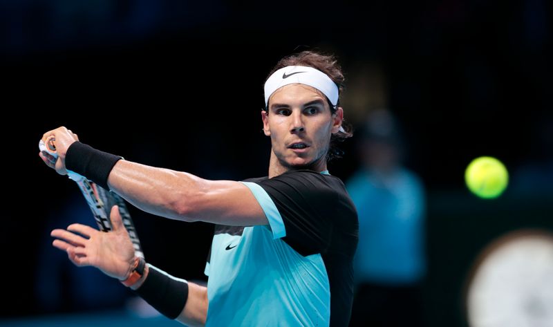 Rafael Nadal  in action against Andy Murray in the ATP World Tour Finals at the O2 Arena, London November 18, 2015. u00e2u20acu201d Reuters pic