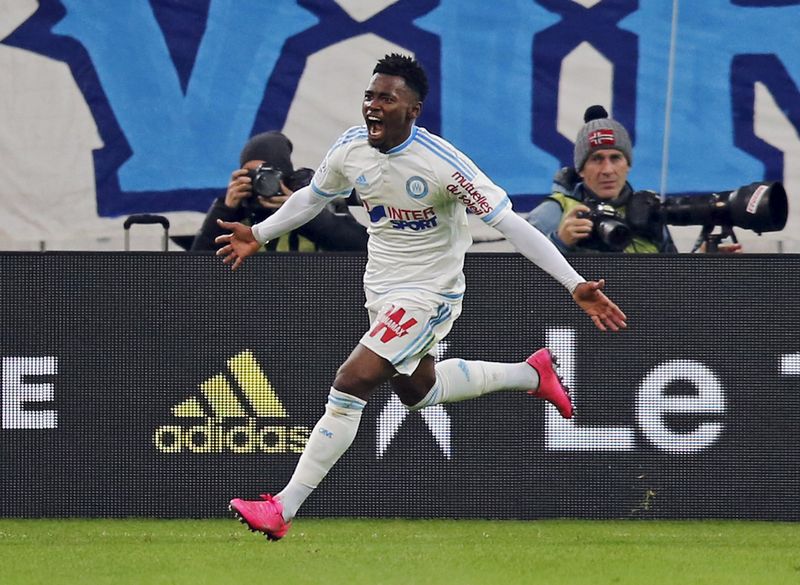 Marseille's Georges Nkoudou reacts after scoring against Monaco in a home French Ligue 1 match, November 29,2015. u00e2u20acu201d Reuters pic