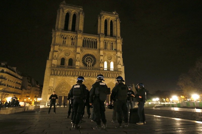 Police patrol near Notre Dame Cathedral following a series of deadly attacks in Paris , November 14, 2015.u00c2u00a0u00e2u20acu201d Reuters pic