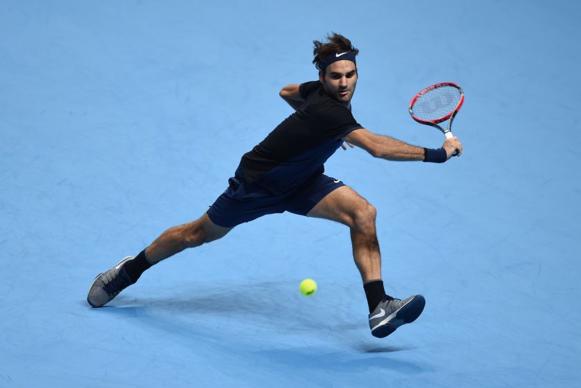 Roger Federer of Switzerland in action against Novak Djokovic of Serbia at Londonu00e2u20acu2122s O2 Arena, November 18, 2015. u00e2u20acu201d Reuters pic