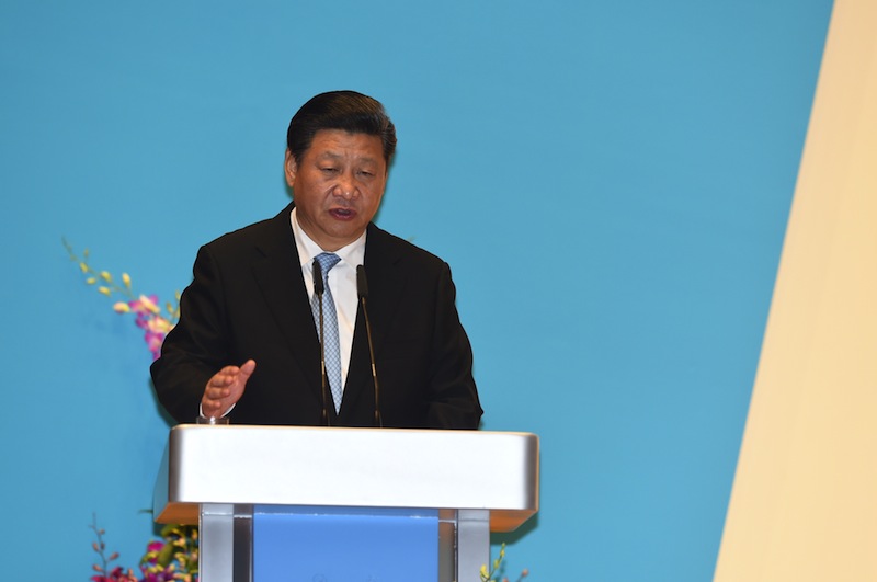 Chinese President Xi Jinping delivers his speech during the 36th Singapore Lecture at the National University of Singapore on November 7, 2015. u00e2u20acu201d AFP pic