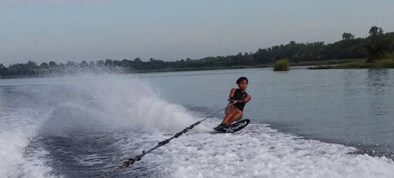 Aaliyah Yoong Hanifah, women open slalom, Nov 6, 2015, Rabbit Lake, Bangkok. Asian Championships for waterski and wakeboard Pic courtesy of Hanifah Yoong Yin Fah