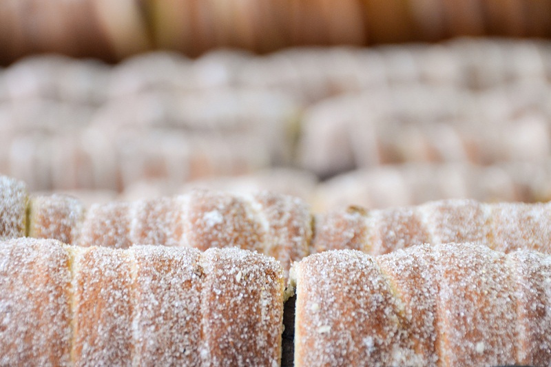 The sweet pastry trdelnik is commonly on offer at holiday markets in Prague, Czech Republic. 