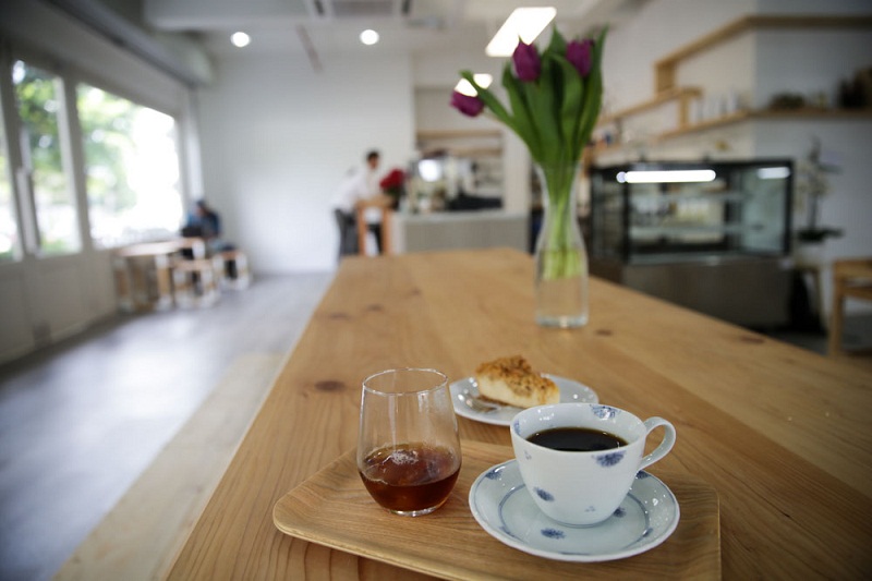 Enjoy your time at the light filled cafe with coffee and your choice of cake.