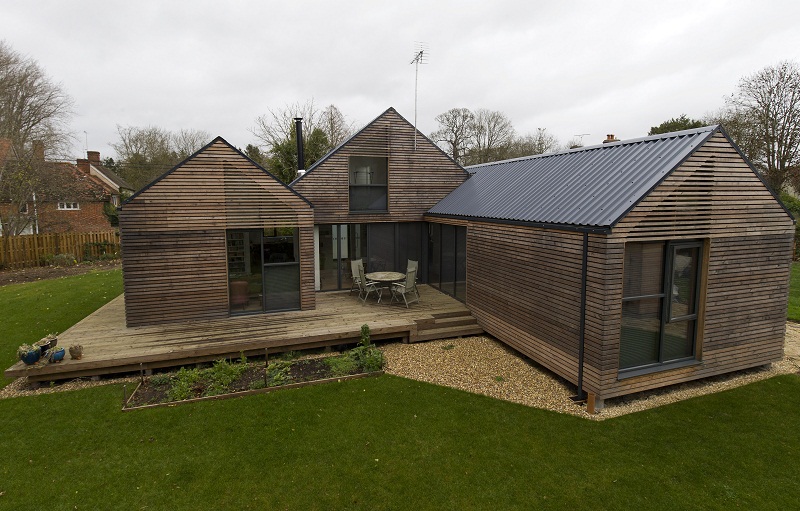 A home, built on steel pillars, is seen in Sutton Courtenay, Oxfordshire, on November 29, 2015. u00e2u20acu201d AFP pic