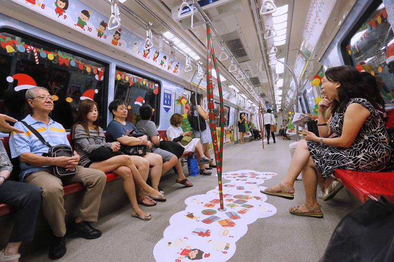 A Christmas-themed train was launched today (December 14). — TODAY pic