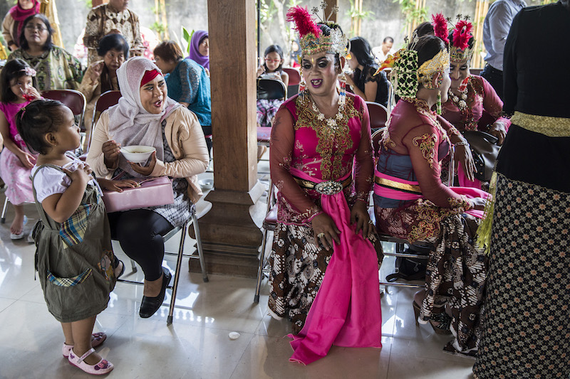 Members, right, of Al Fatah Pesantren, possibly the only Muslim academy or madrasa for transgender people in the world, after a performing a dance at a wedding party in Yogyakarta December 5, 2015. u00e2u20acu201d Picture by Kemal Jufri/The New York Times