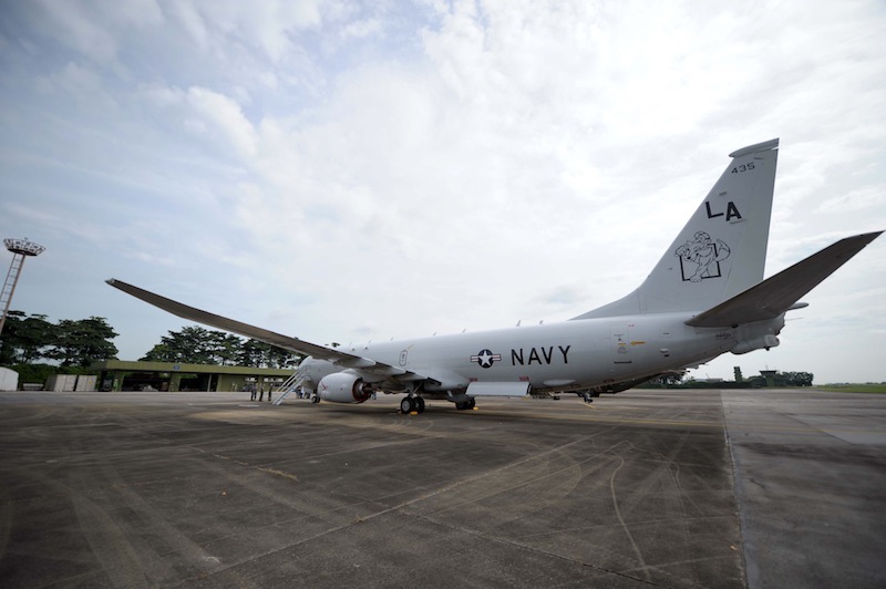 The P-8 Poseidon is parked at the Paya Lebar Airbase in Singapore on August 1, 2014. u00e2u20acu201d AFP pic