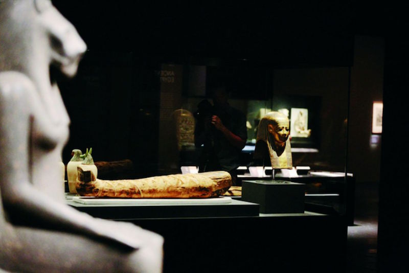 Egyptian artefacts are pictured during a media preview of the Treasures of the World from the British Museum exhibition at the National Museum of Singapore on December 2, 2015. u00e2u20acu201d TODAY pic