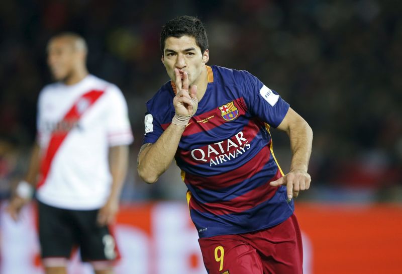 River Plate v FC Barcelona - FIFA Club World Cup Final - International Stadium Yokohama, 20/12/15 FC Barcelonau00e2u20acu2122s Luis Suarez celebrates scoring their third goal Reuters / Toru HanaiLivepic