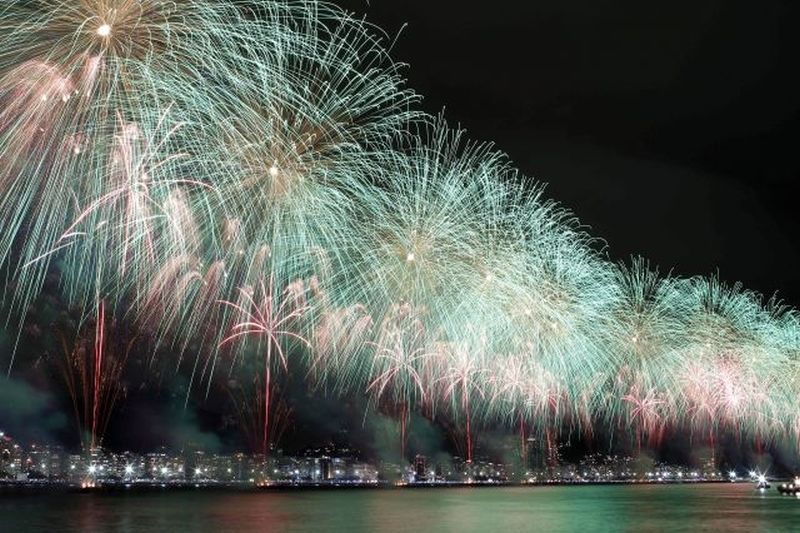 Fireworks on Copacabana Beach in Rio de Janeiro. u00e2u20acu2022 AFP pic